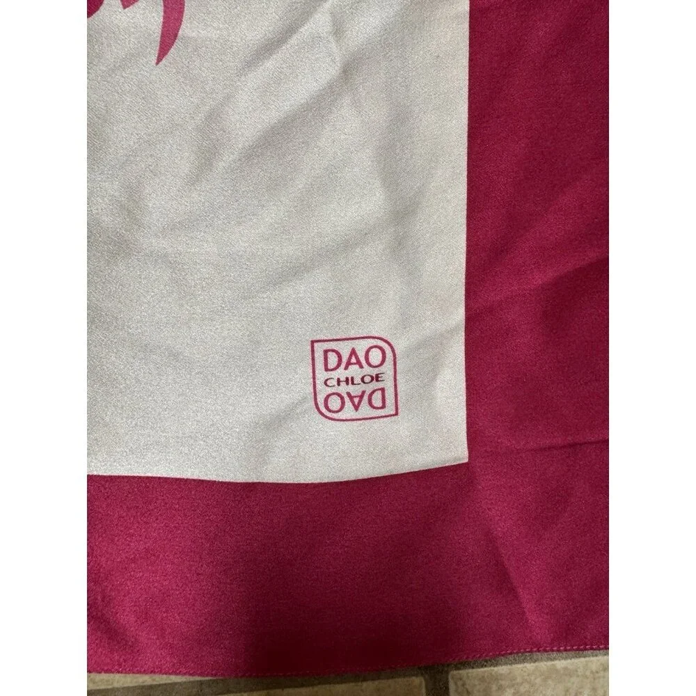 Chloe Dao 100% Silk Zeta Tau Alpha Think Pink Scarf Wrap Shawl Pink - Picture 4 of 5